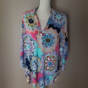 Boutique Colorful Medallion Top